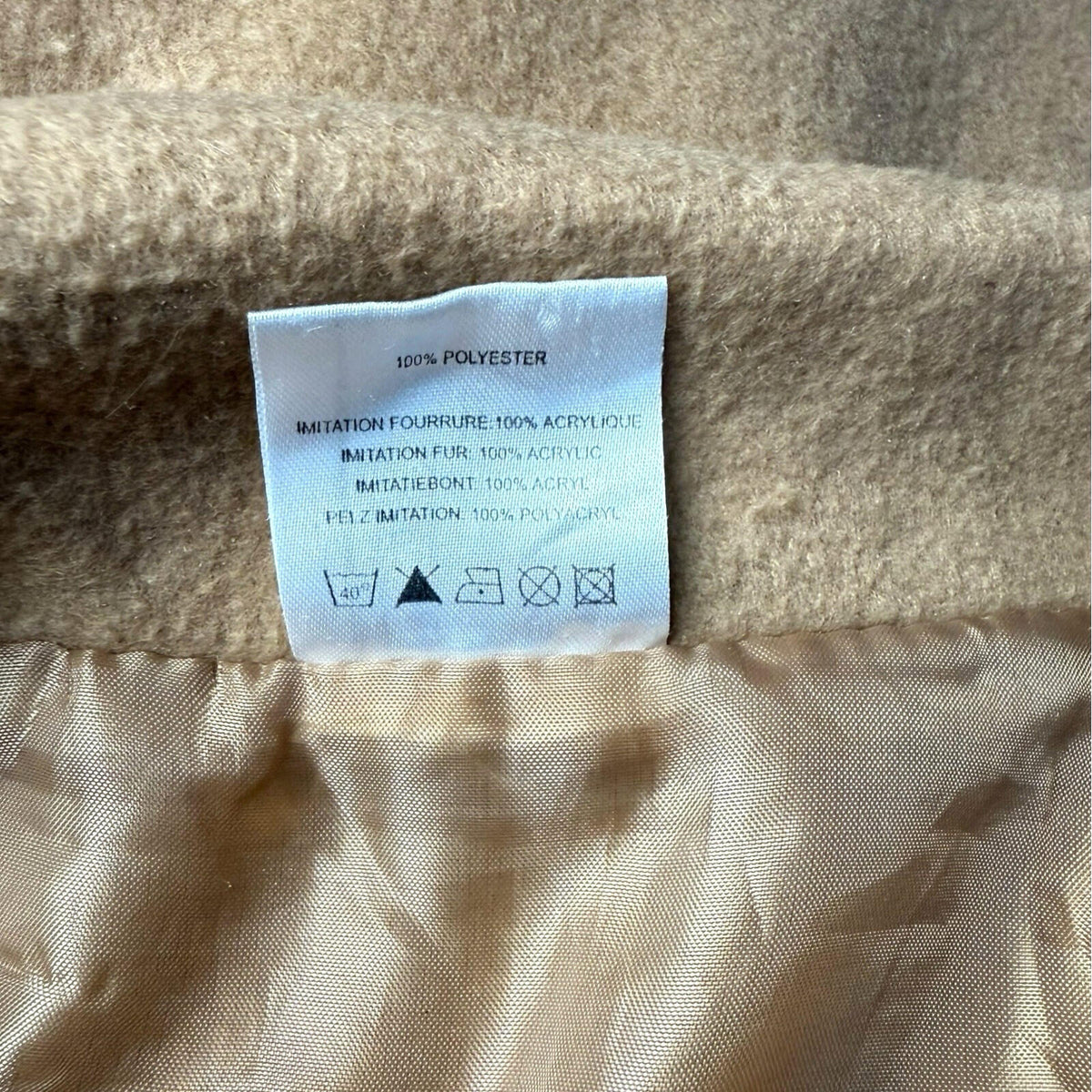 Neuville Wool Effect Jacket Women’s UK Size 22 Mid Length Collared Tan