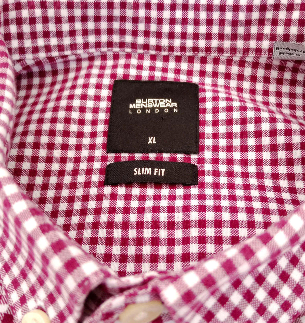 Burton Red Check Long Sleeved Shirt 100% Cotton Men's UK Size XL