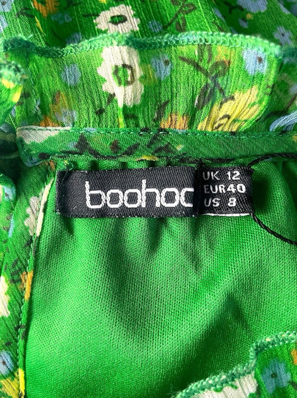 Boohoo Floral Mini Dress Women's UK Size 12 Fit & Flare Elasticated Waist