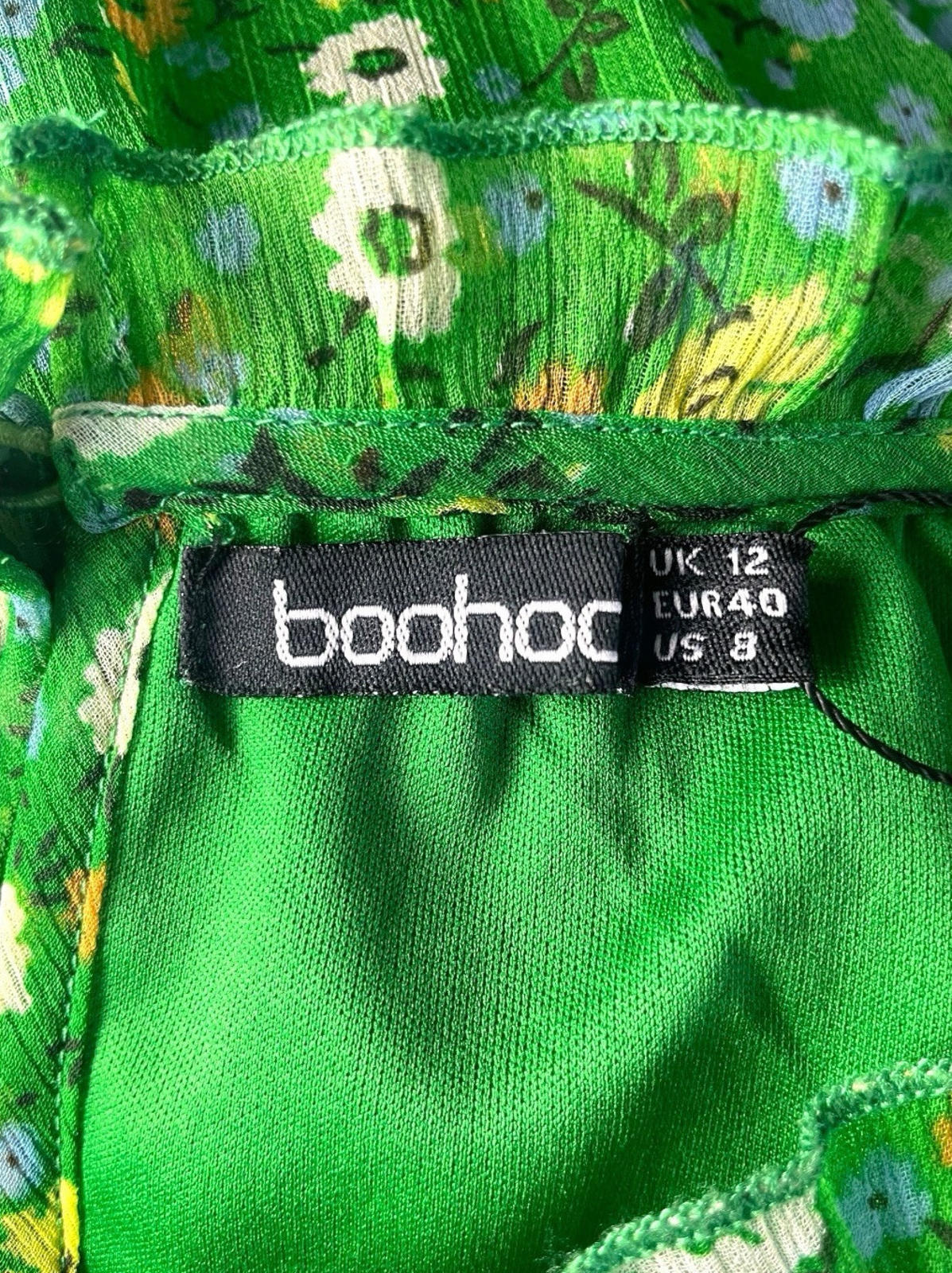 Boohoo Floral Mini Dress Women's UK Size 12 Fit & Flare Elasticated Waist