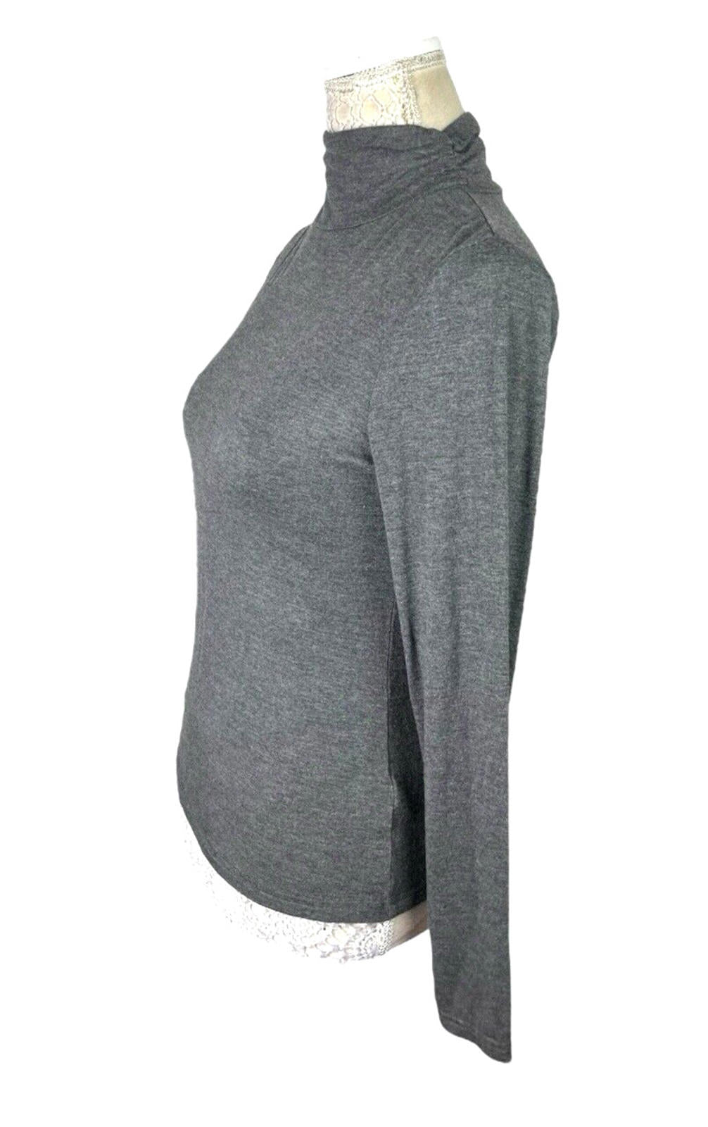 New Look Turtle Neck Top Women's UK Size 14 Grey Slim Fit Roll Neck Long Sleeve