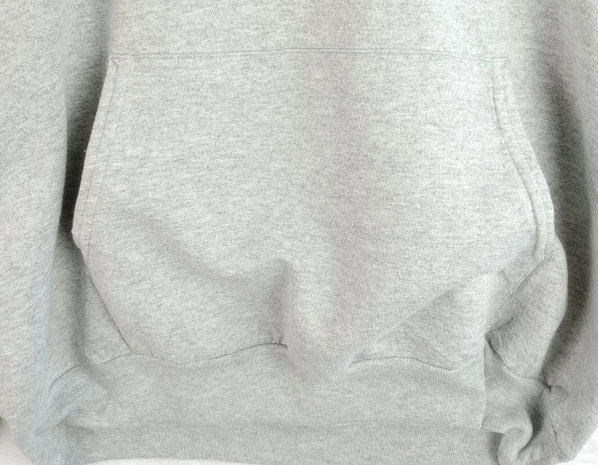 Hanes Gray Grossmont Basketball Hoodie Men's UK Size L Grey Jersey Hooded Pockets Cotton