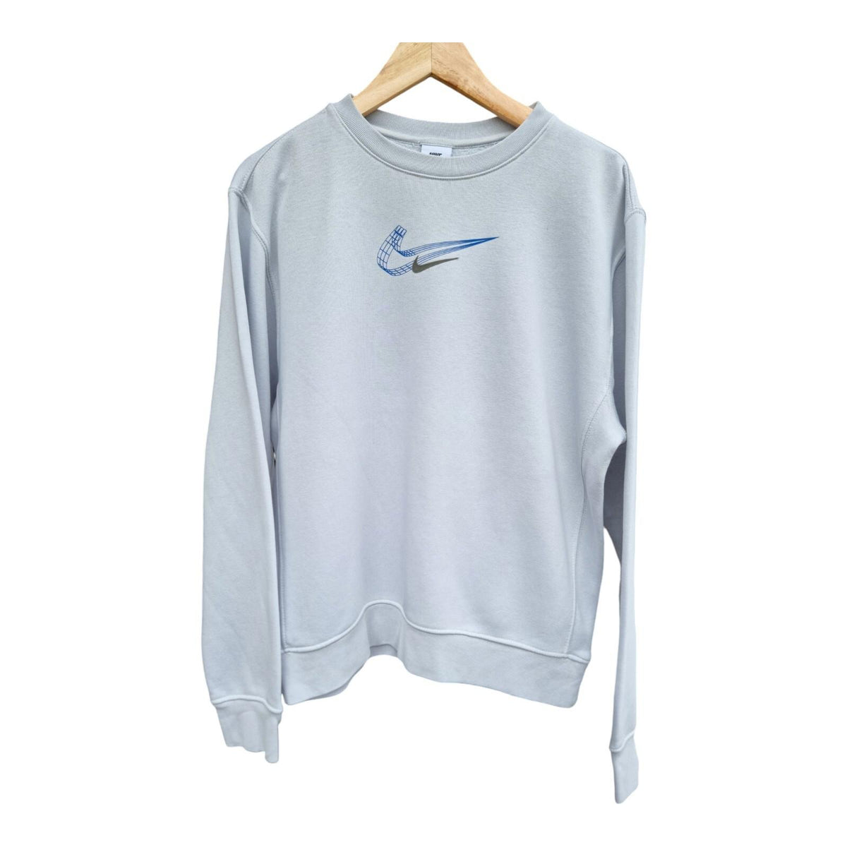 Nike 3D Swoosh Graphic Fleece Sweatshirt Jersey Jumper Men's UK Size Small Grey