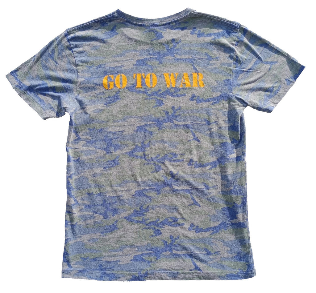 L.A.T. Apparel Gray RAMS Volleyball Graphic Print T-Shirt Men's UK Size M Grey Crew Neck Cammo