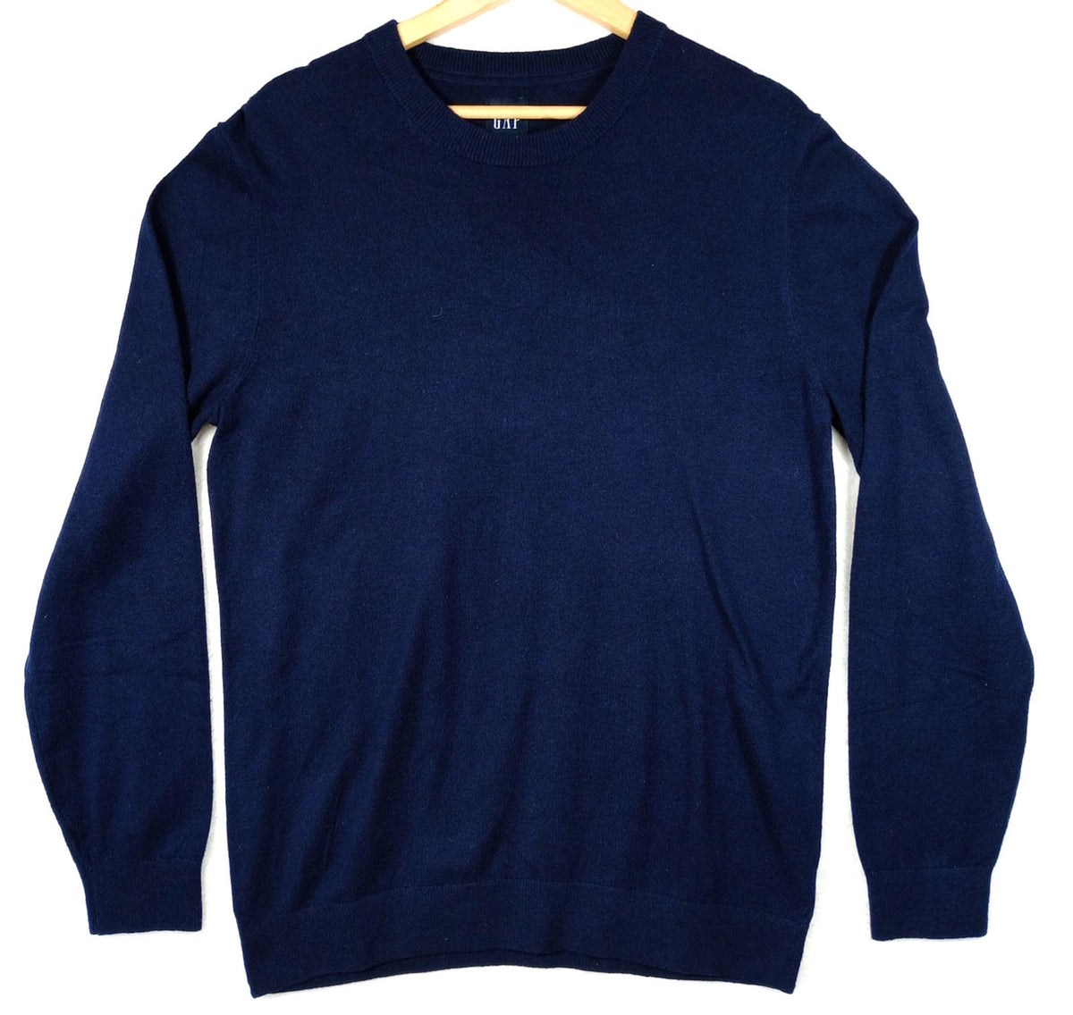 Gap Knit Jumper Men's UK Size M Navy Blue Long Sleeve 100% Cotton Crew Neck Sweater