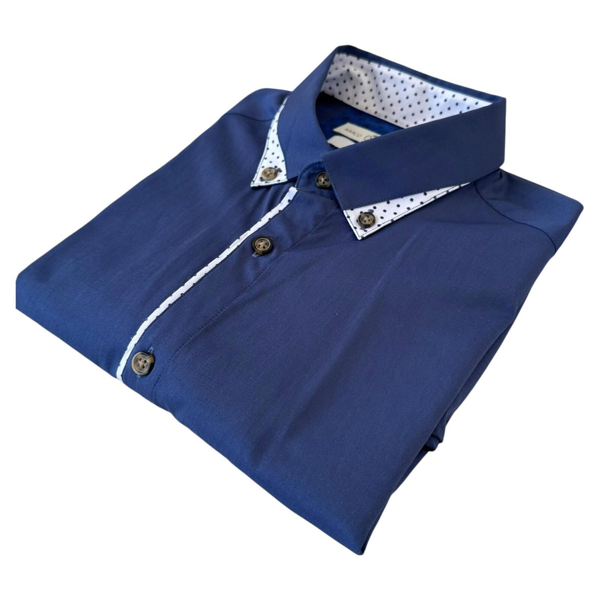 Marco Alexander Double Collar Button Down Shirt Men's UK Size M Contrasting Trim