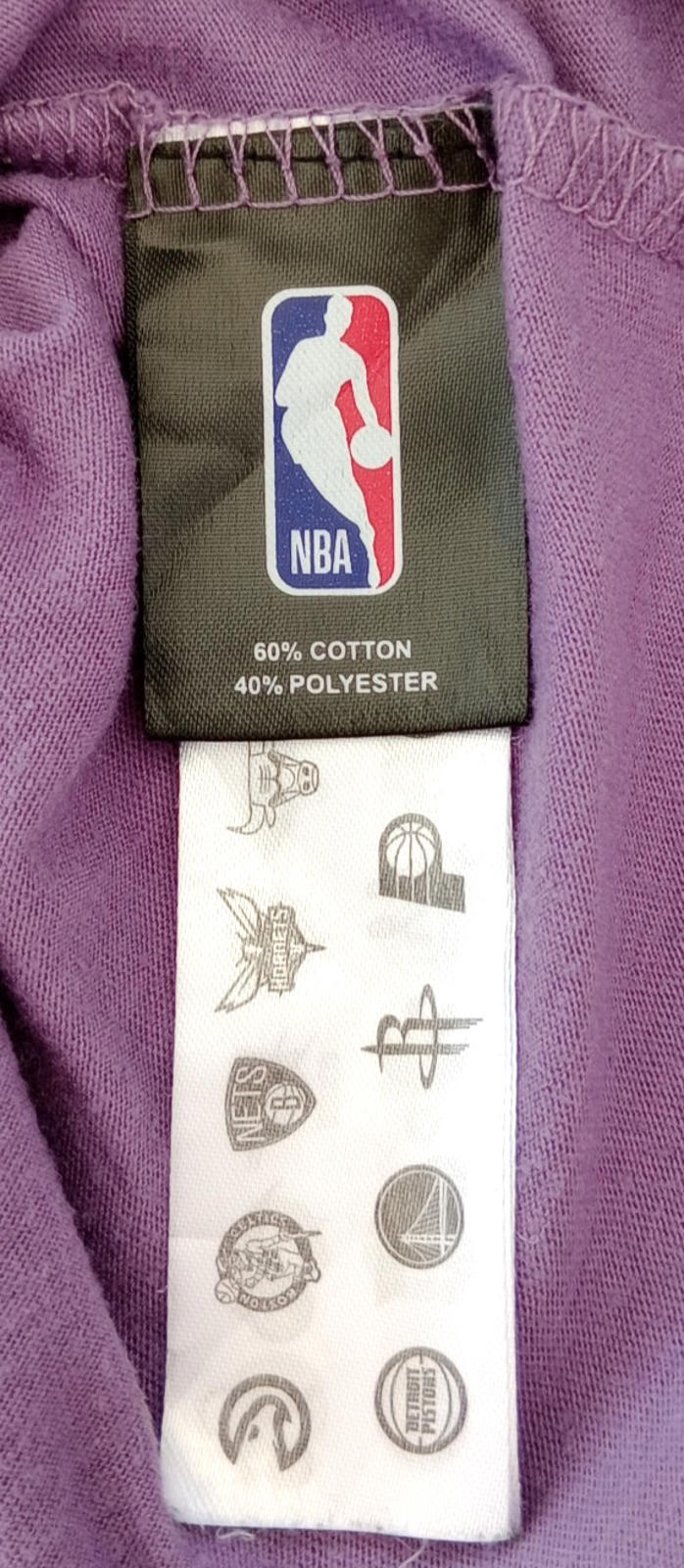 NBA Lilac NBA Graphic Print T-Shirt Men's UK Size M Lilac Crew Neck Cotton Rich Lakers
