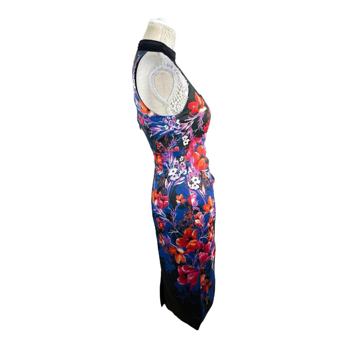 Karen Millen Multicolour Floral Midi Dress Women's UK Size 10
