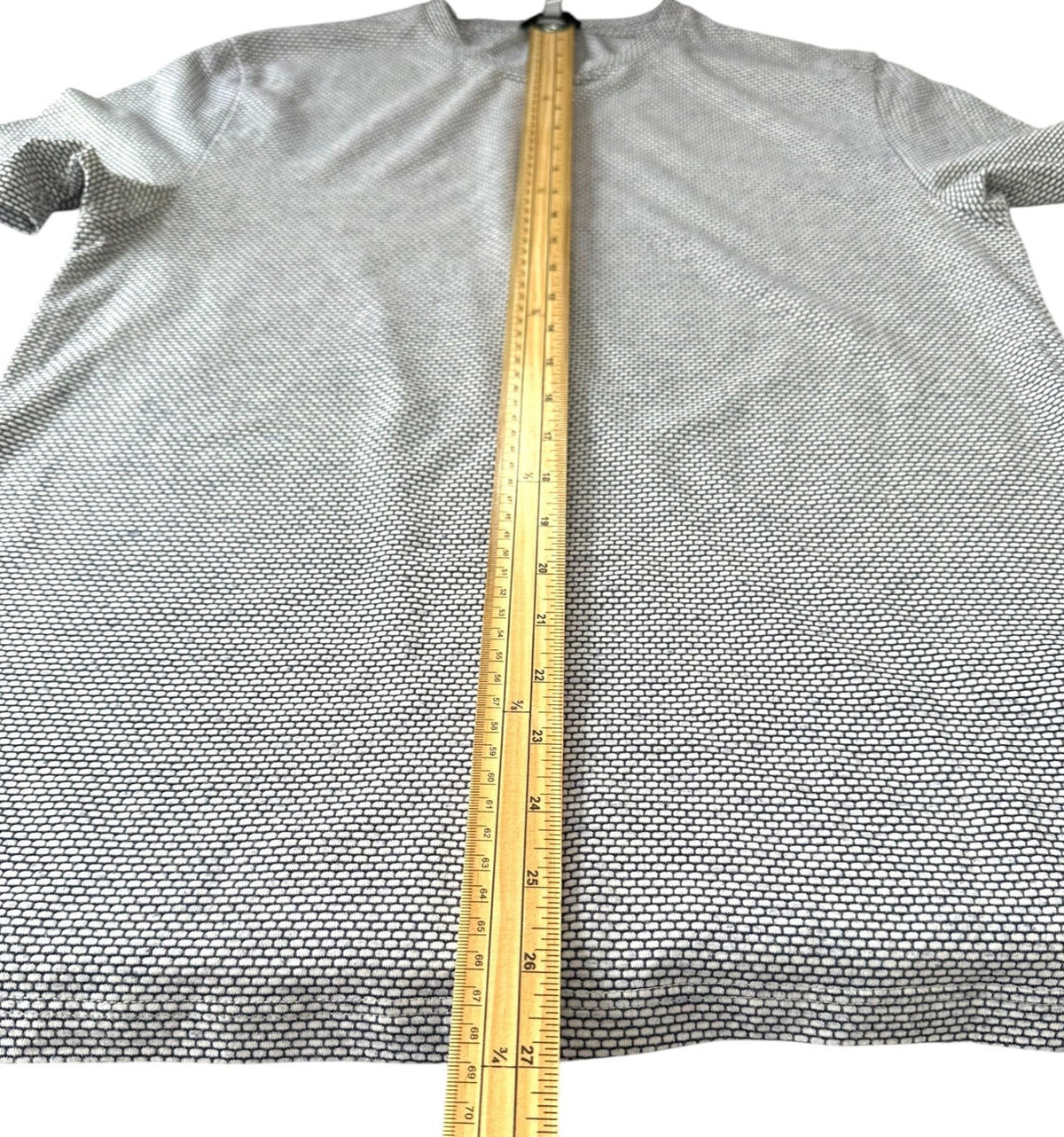 Reiss White Reiss T-Shirt Men's UK Size M White & Blue Geometric Block Print Crew Neck