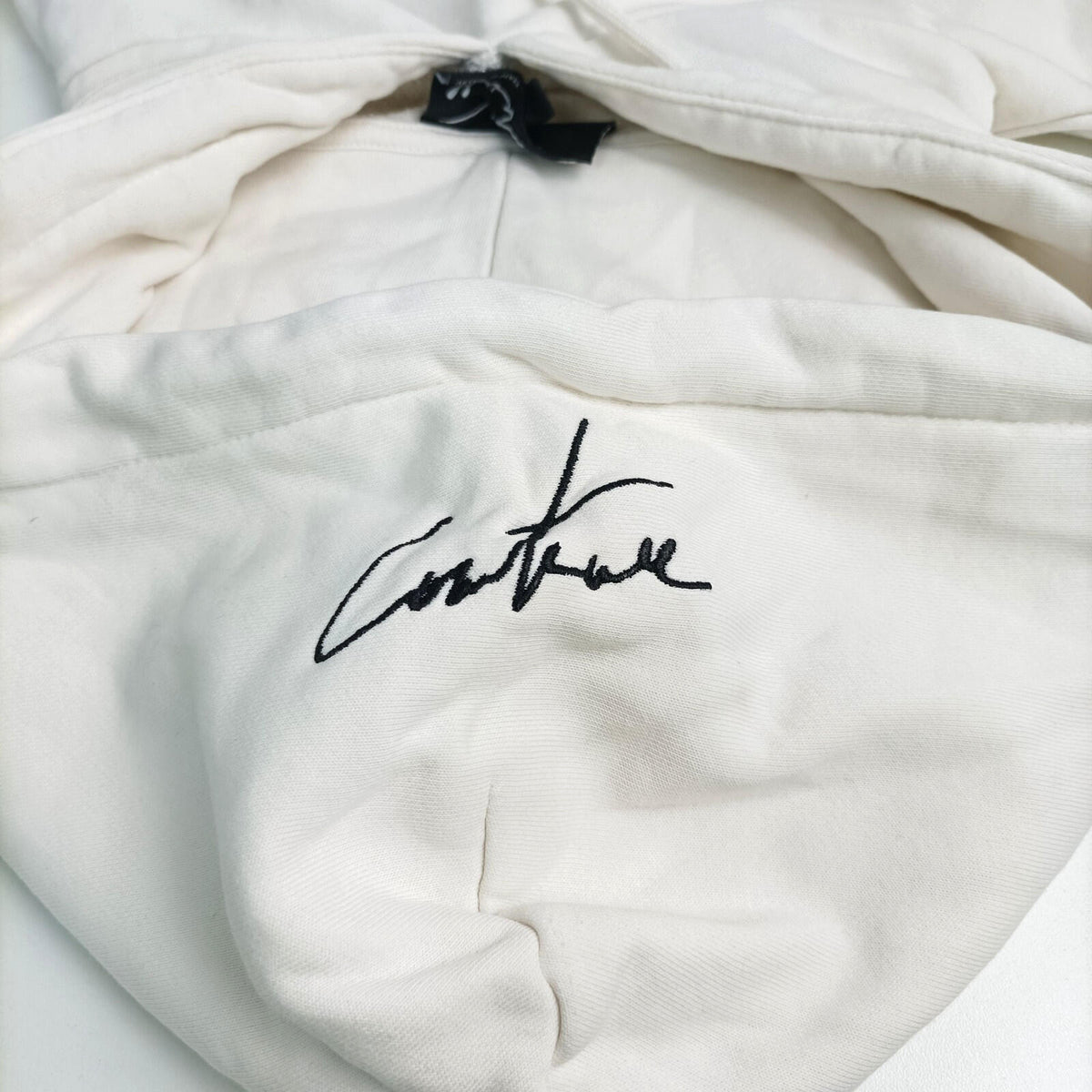 The Couture Club Hoodie Men's UK Size S White Jersey Pockets Logo Embroidered