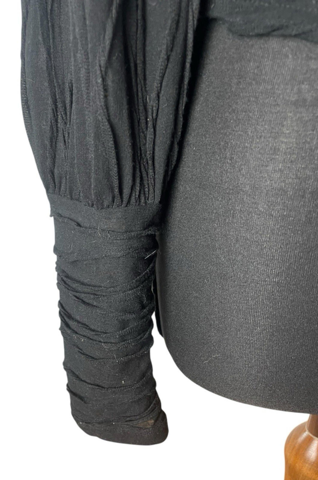 Vero Moda Black Textured Crop Top Long Sleeve Women's UK Size M