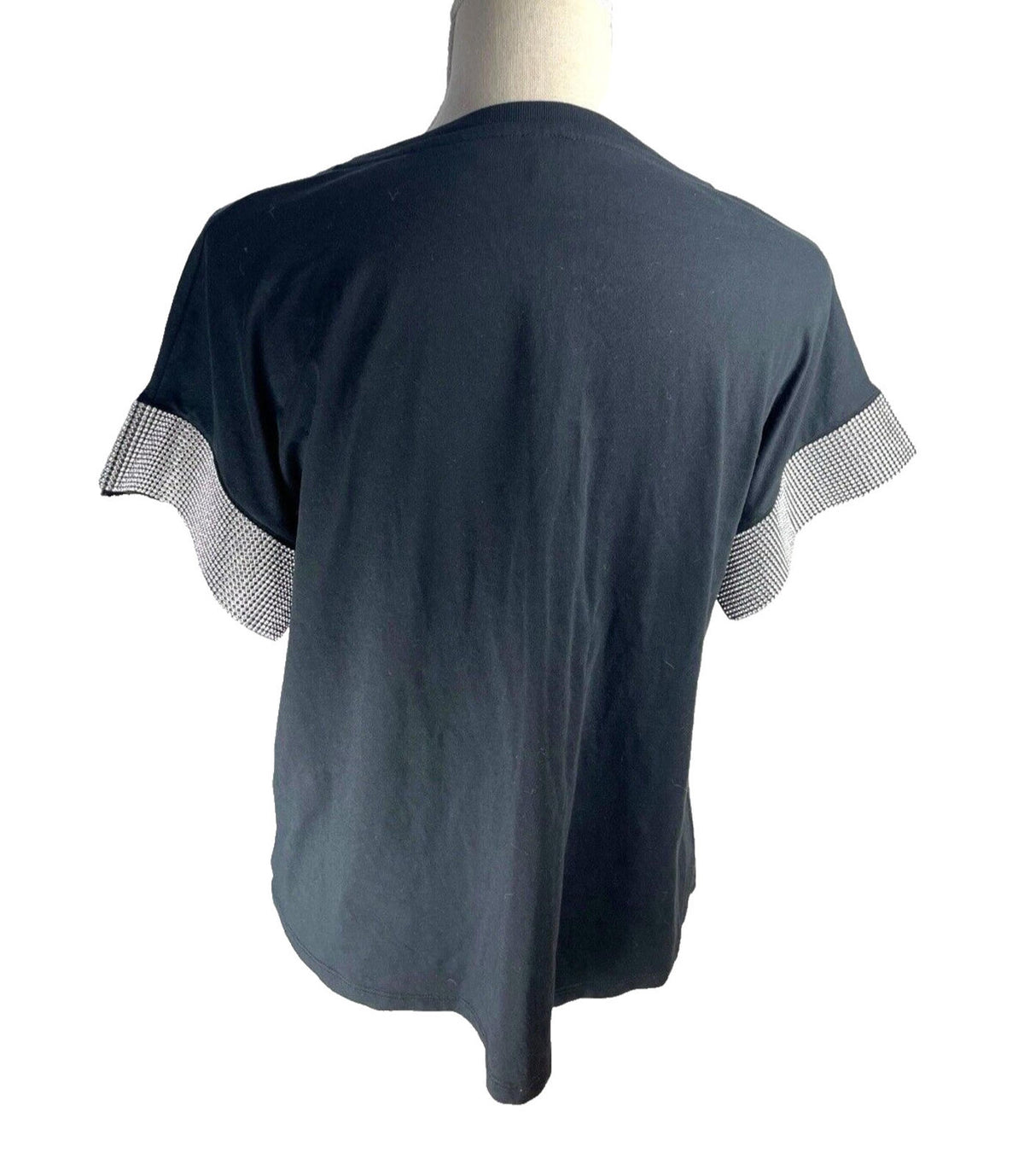 River Island T-shirt Top Diamante Sleeve Detail Women's UK Size 14
