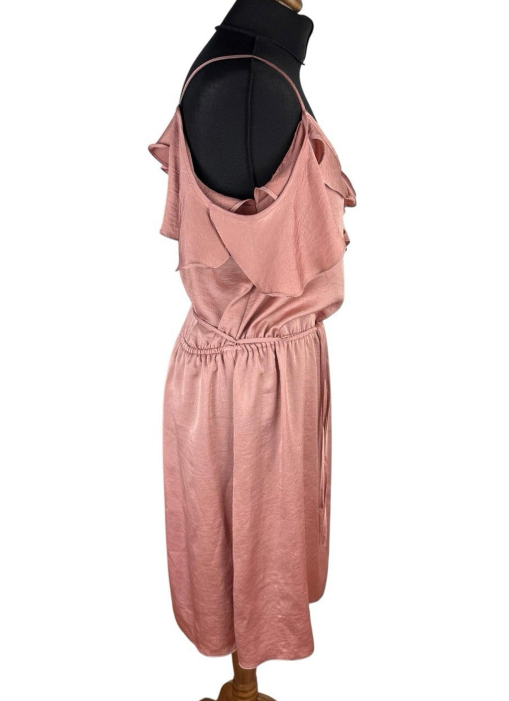 Next Rose Satin Occasion Dress Knee Length High Waist Women’s UK Size 12