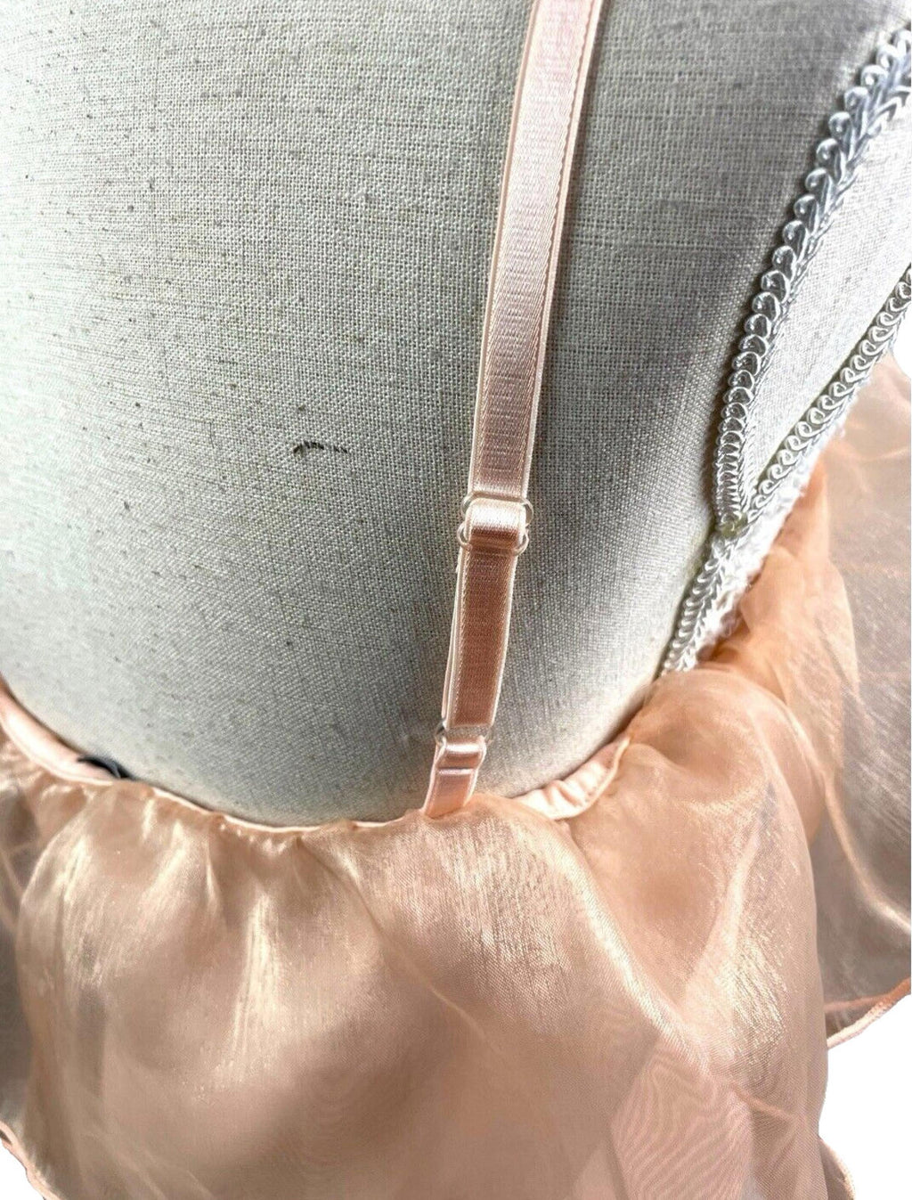 Select Tiered Ruffle Camisole Top Women's UK Size M Peach Cropped Adjustable