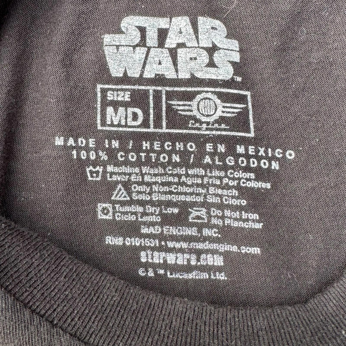 Star Wars Black Star Wars T-Shirt Men's UK Size Medium M Vader Expressions Black Graphic Print