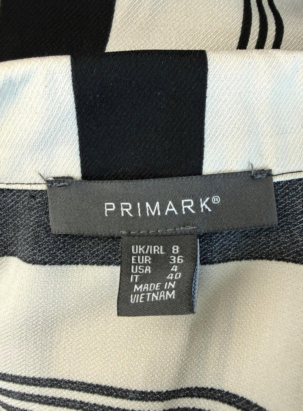 Primark Cropped Shirt Women’s UK Size 8 Bold Monochrome Stripe & Front Pockets
