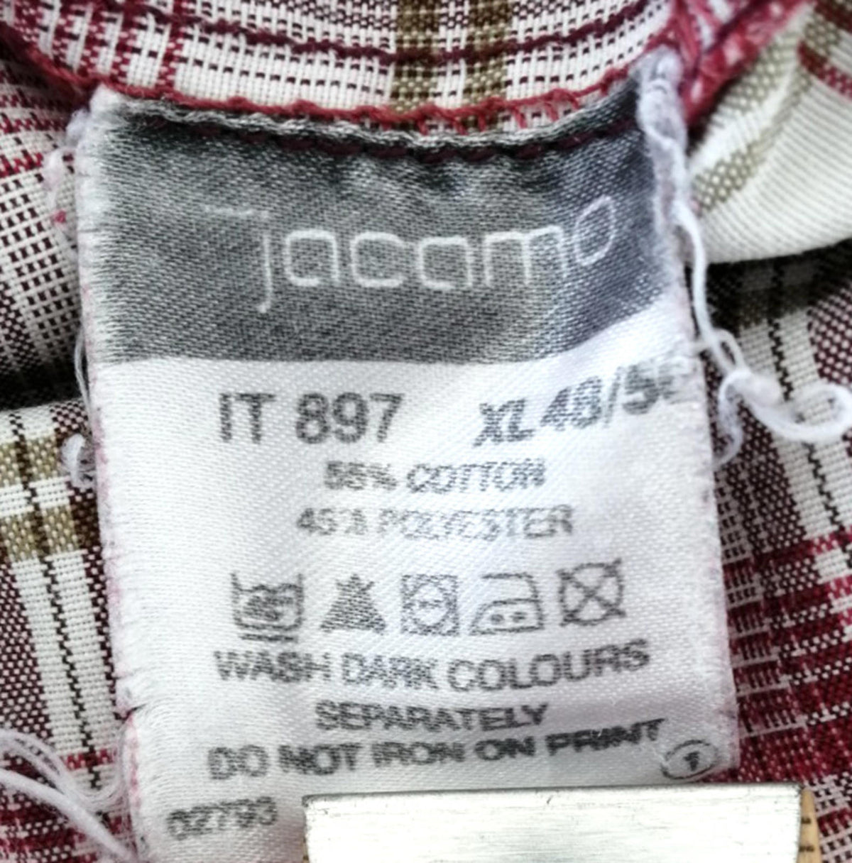 Jacamo Men's Shirt UK Size XL Red White Check Graphic Print Snap Buttons Pockets