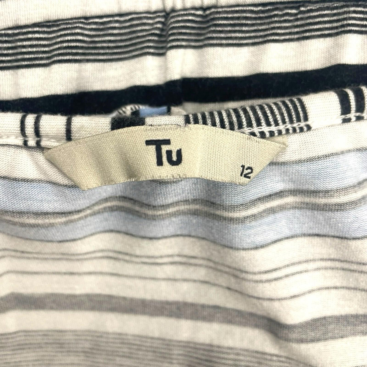 TU Stripe Playsuit Frill Detail Drawstring Waist Women's UK Size 12