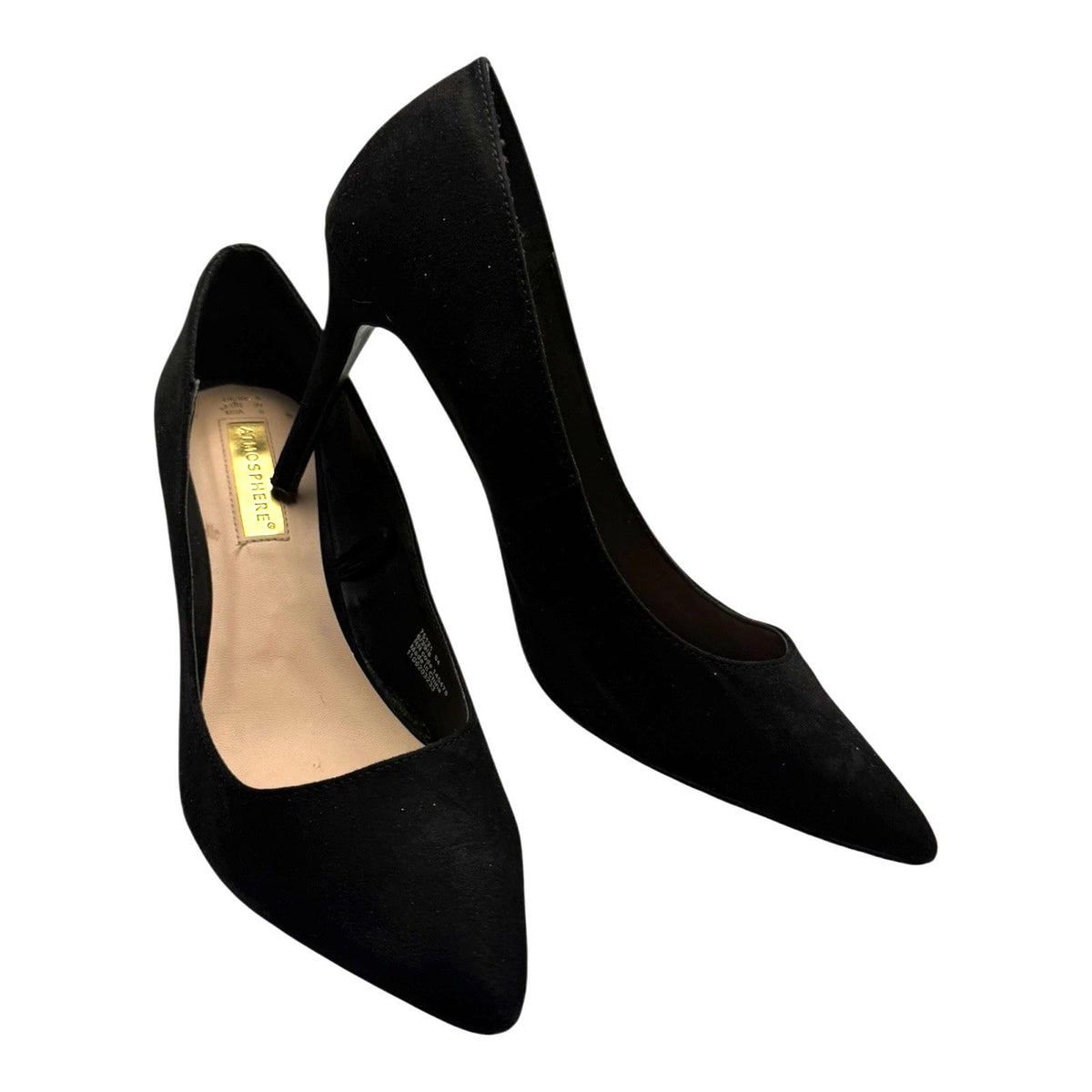 Atmosphere Black Atmosphere Black Faux Suede Court Shoes Pointed Toe Stiletto Women's UK Size 6