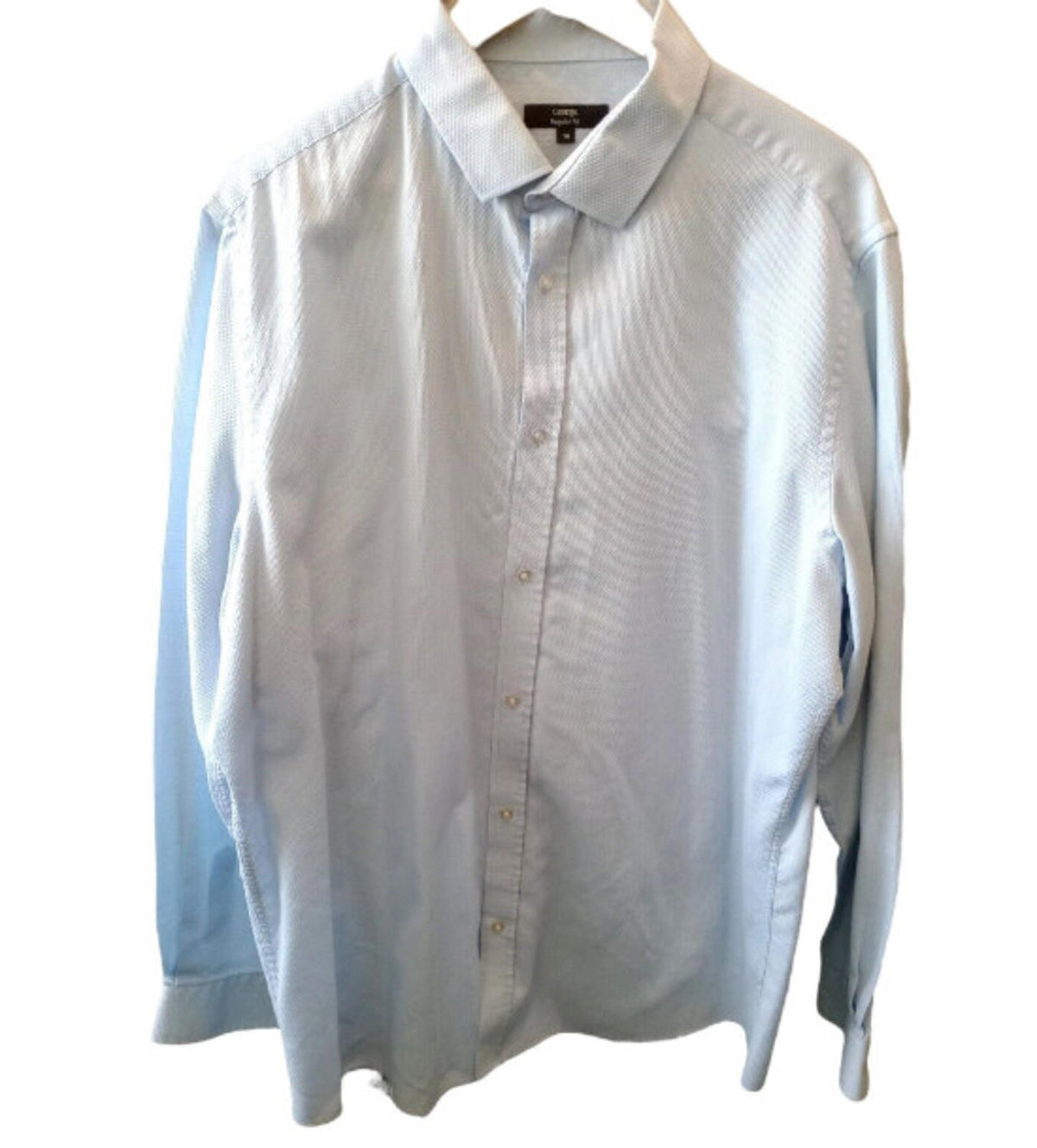 George Light Blue Textured Men's Shirt UK Size 2XL Regular Fit 48" - 50" Chest
