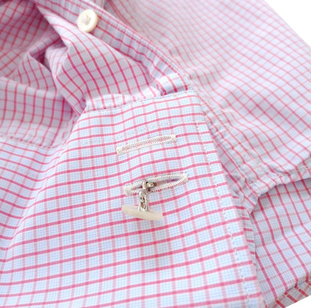 Gieves & Hawkes Pink Gieves & Hawkes Pink Check Long Sleeve Shirt Men's UK Size M 37" Chest