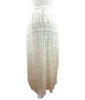 White Semi Sheer Maxi Skirt Fine Pleat High Waist Women's UK Size 10