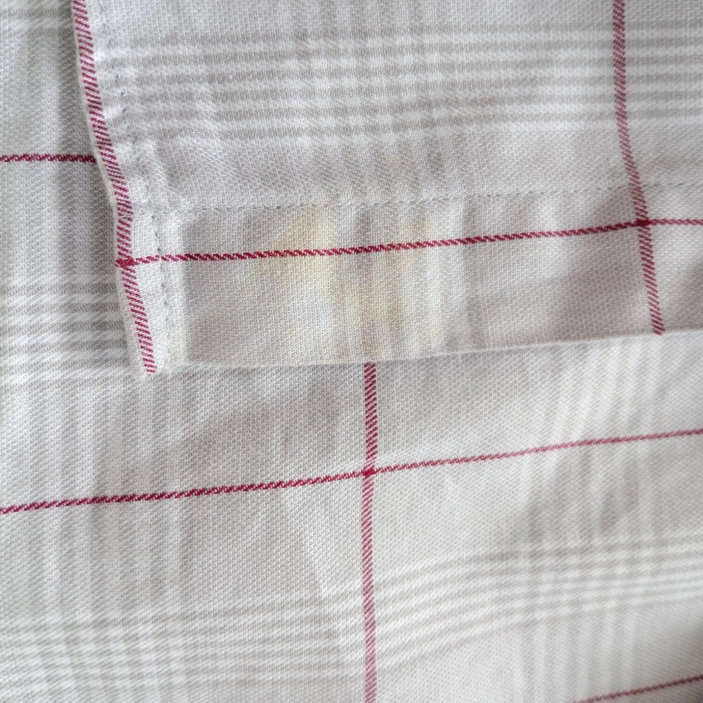Tommy Hilfiger Shirt Men's UK Size L Beige Check Long Sleeve Pockets Slim Fit