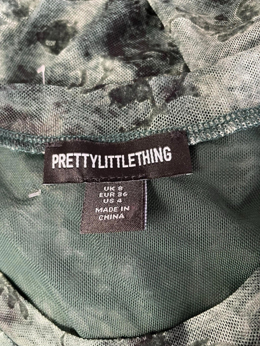 Pretty Little Thing Green Crop Top Ruffle Layered High Beck Women's UK Size 8