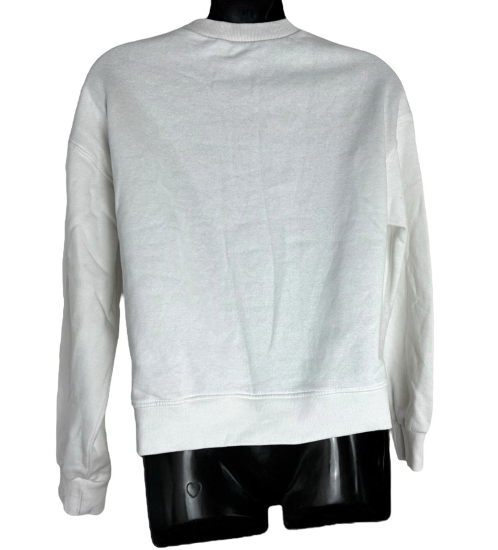 Divided White Jumper Jersey Oversized Sweater Crew Neck Women's UK Size 2XS XXS