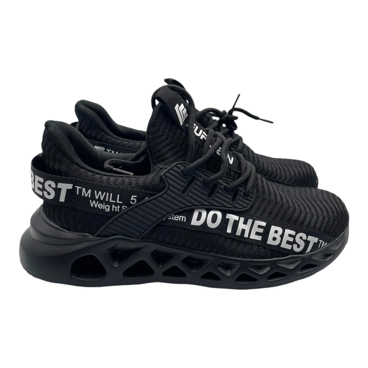 Furuian Black Safety Trainers Steel Toe Cap Logo Band Men's UK Size 8 EU 42