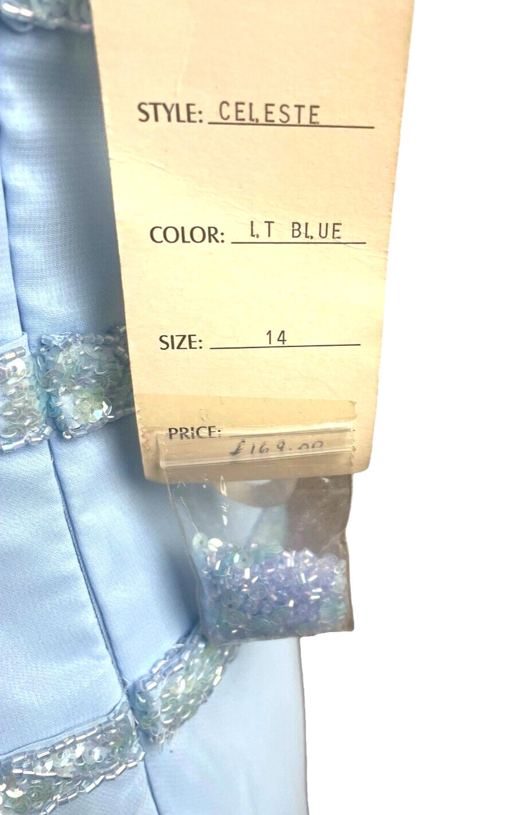 Crystal Breeze Blue Crystal Breeze Prom Dress Women's UK Size 14 Pale Blue Ballgown Embellished