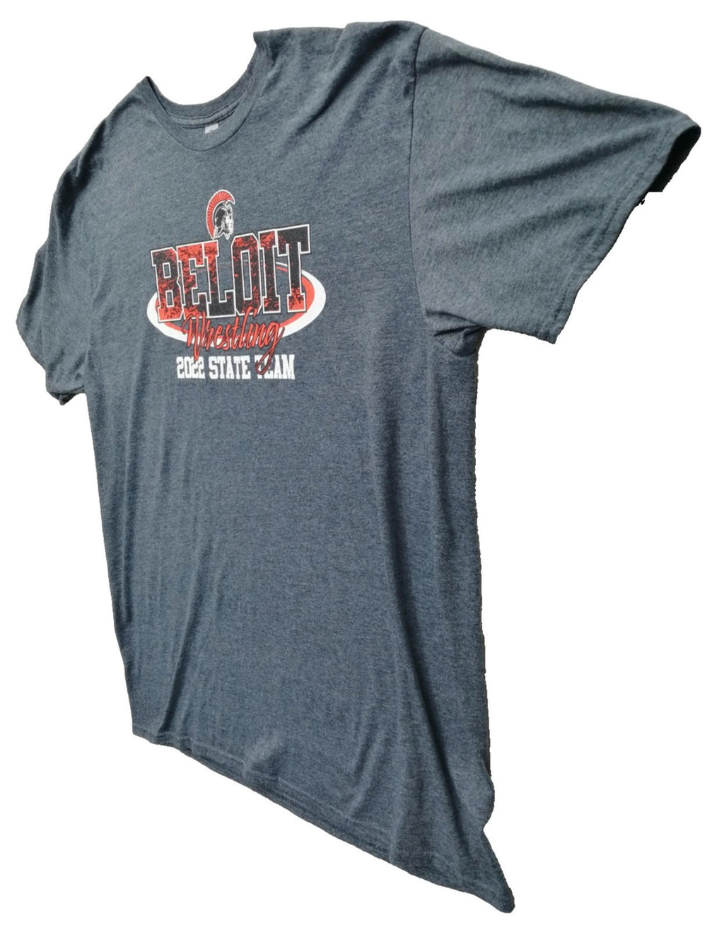Gildan Gray Beloit Wrestling 2022 Graphic Print T-Shirt Men's Size XL Slate Crew Neck