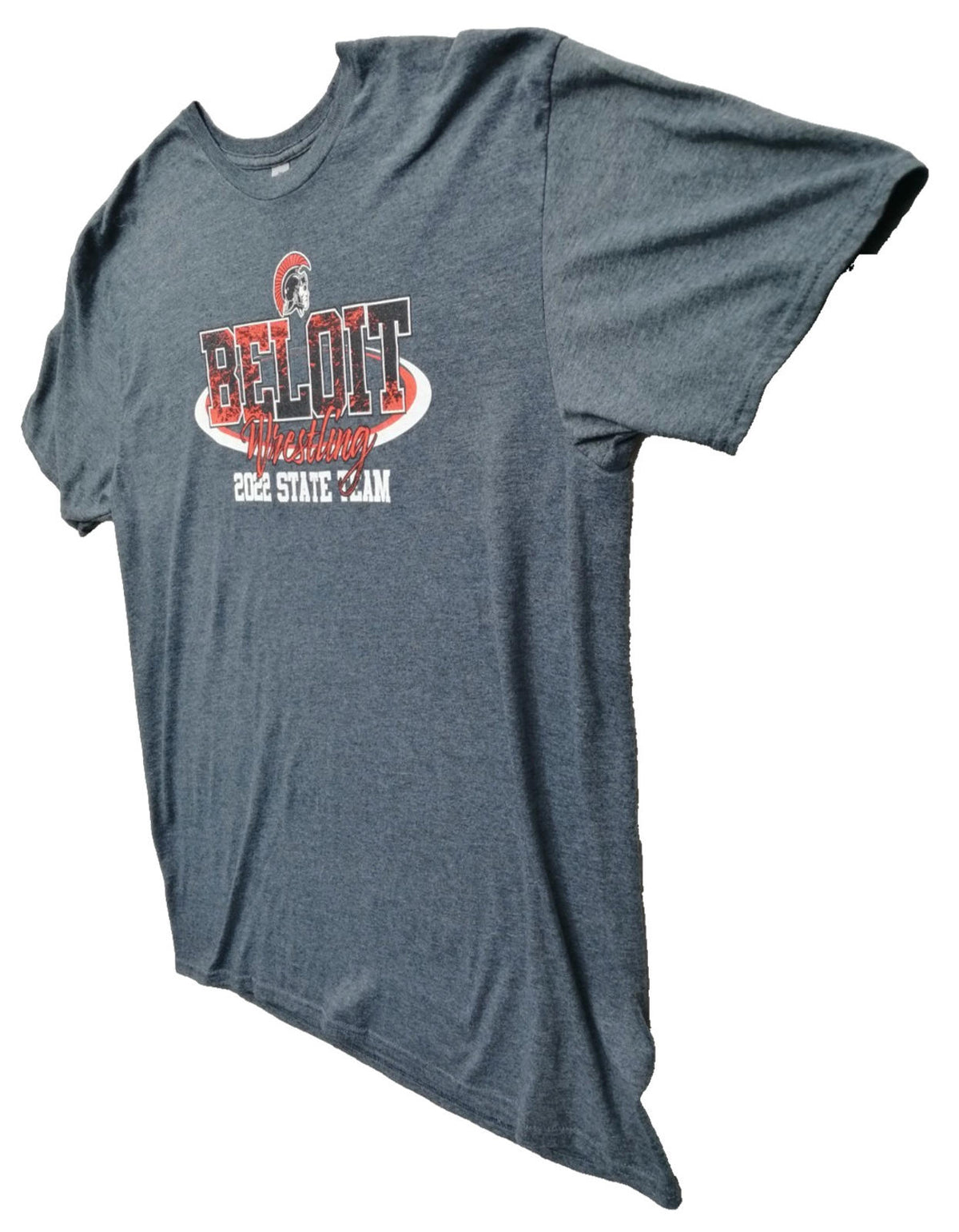 Gildan Gray Beloit Wrestling 2022 Graphic Print T-Shirt Men's Size XL Slate Crew Neck