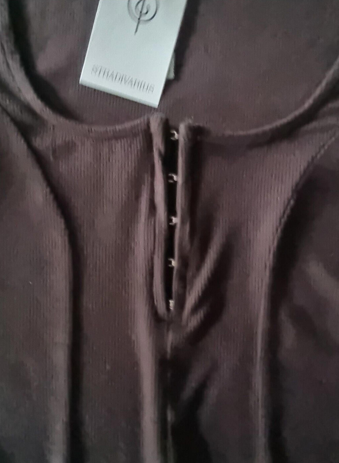 stradivarius Black Stradivarius Crop Top Ribbed Black Clasp Fasten Women's UK Size XS