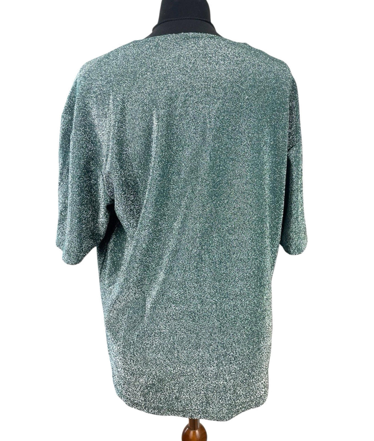 Belle Surprise Green Glitter T-shirt Sparkle Relaxed Fit Women’s UK Size M