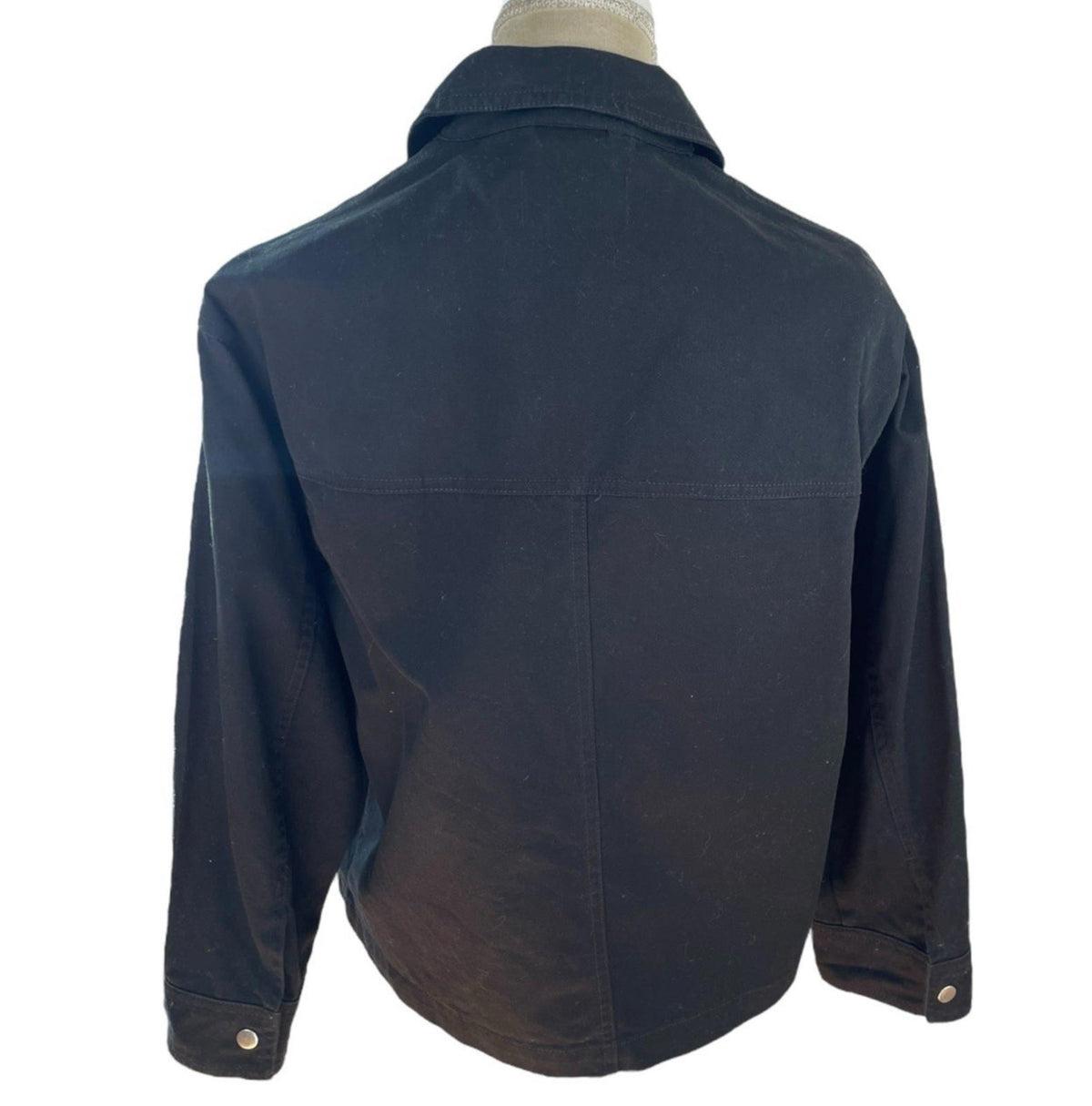 ASOS Petite Black Denim Jacket Relaxed Fit Women's UK Size 8