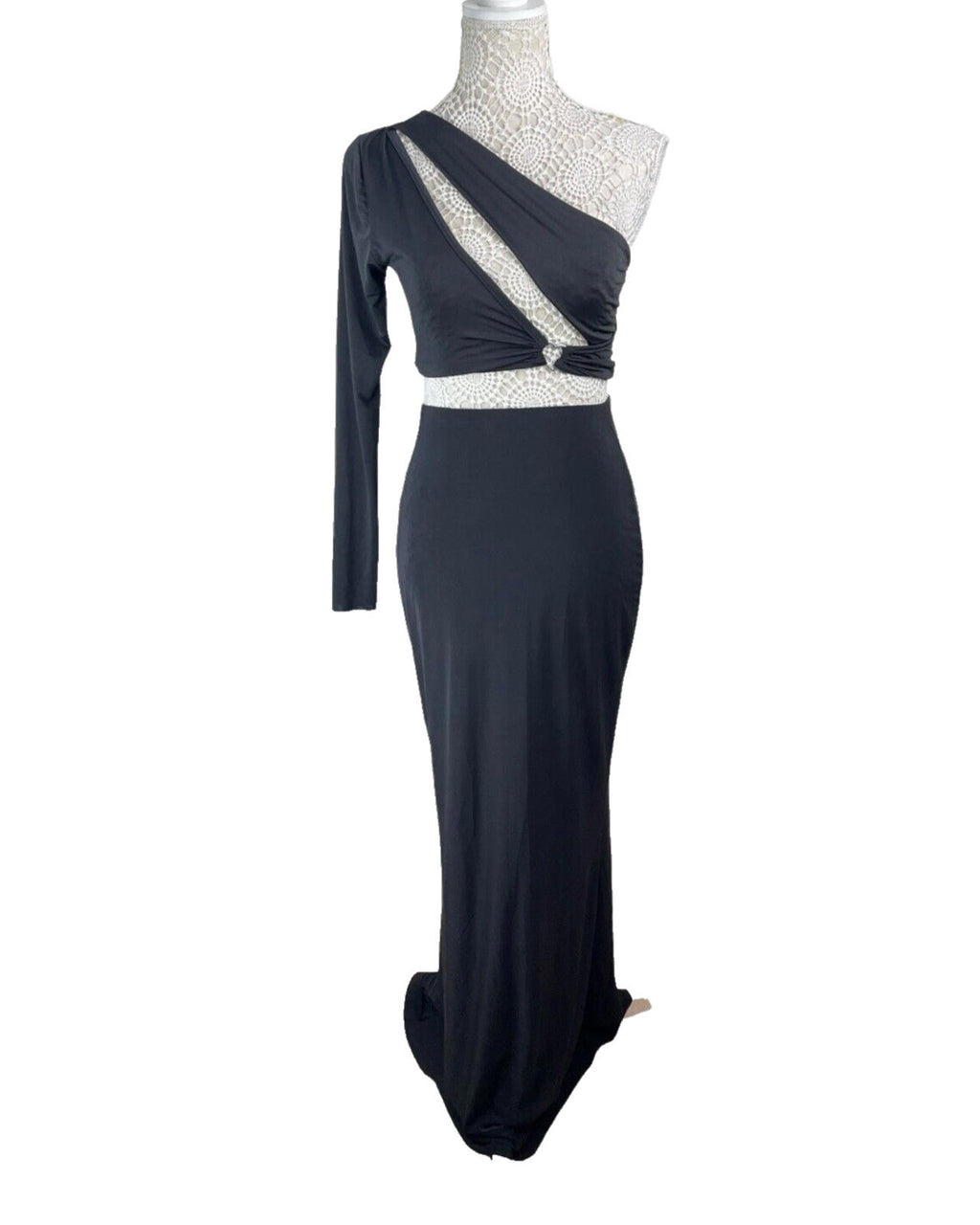 One Shoulder Cut Out & Skirt Co Ord Women’s UK Size 8 Black Evening Formal Heart