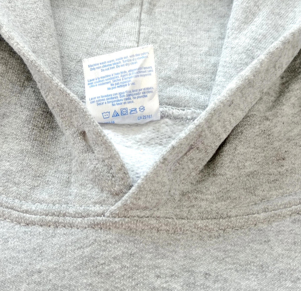 Gildan Gray Grey Graphic Print Jersey Hoodie Men's UK Size S CMS PHYS. ED. Fleece Lined