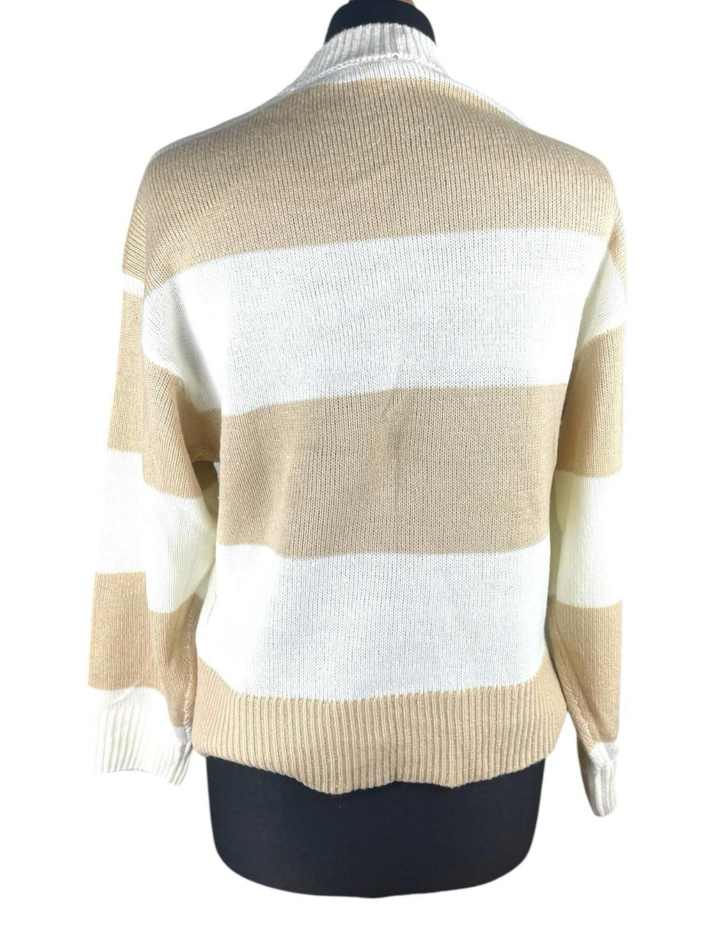 Divided Beige Stripe Jumper Relaxed Fit Women’s UK Size XS