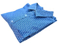 M&S Shirt Long Sleeve Floral Blue 100% Cotton Men's UK Size Large L