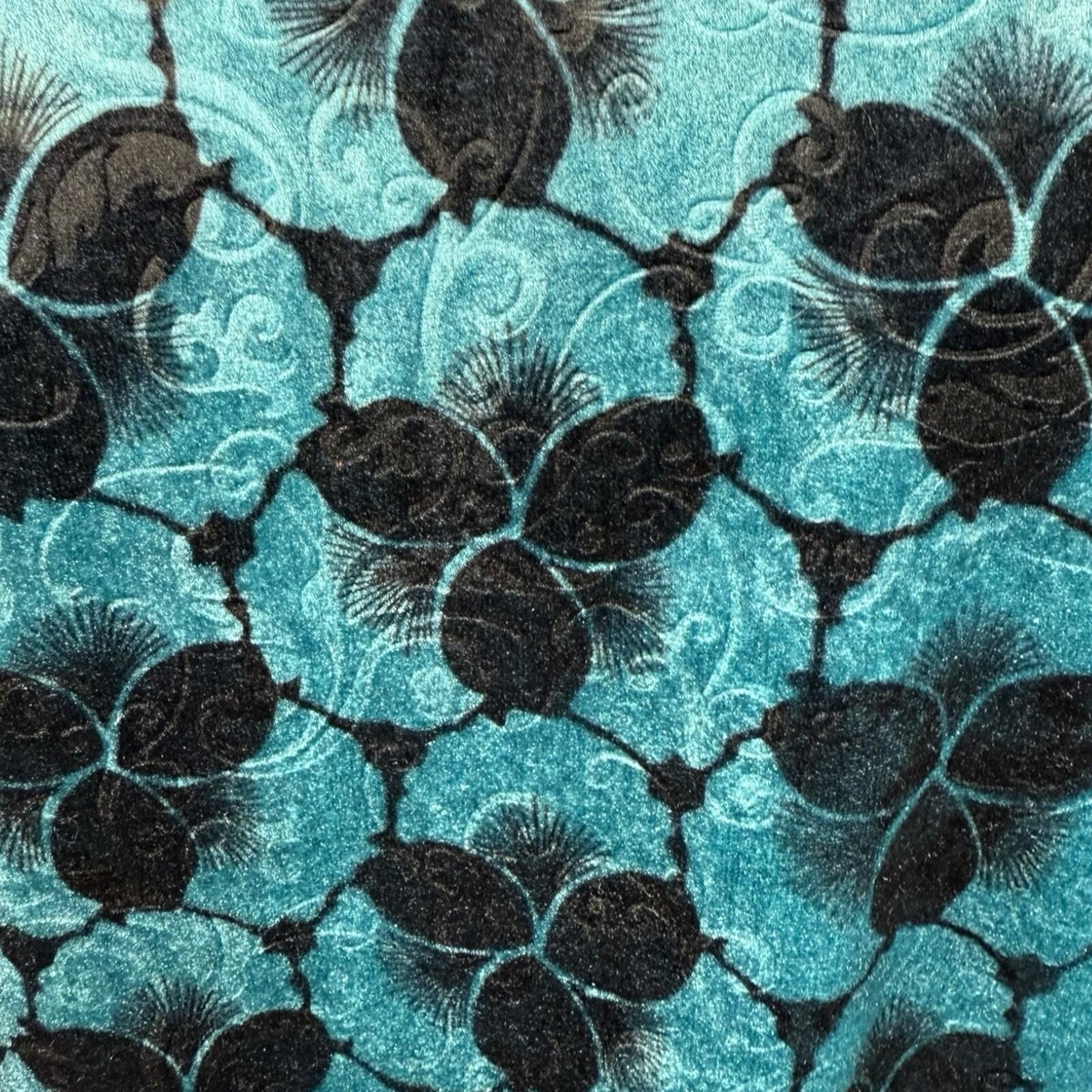 Honor Milburn Black Honor Milburn Velour Top Women's UK Size 12 Floral Velour Blue Black