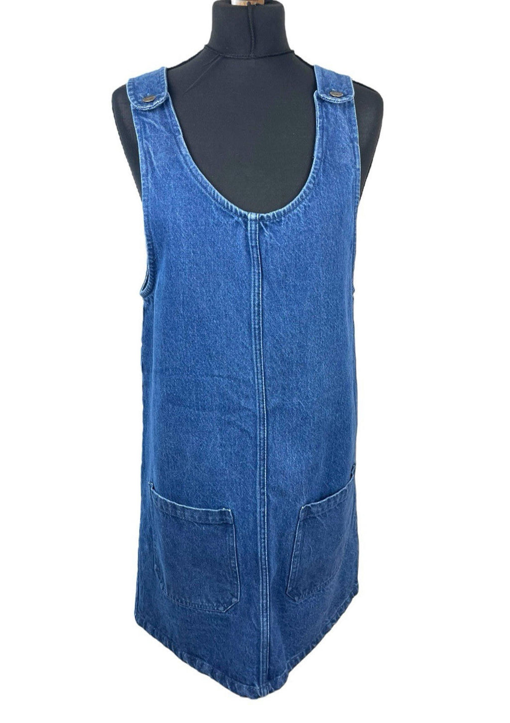 Co Blue Pep & Co Dark Denim Pinafore Mini Dress Women's UK Size 12