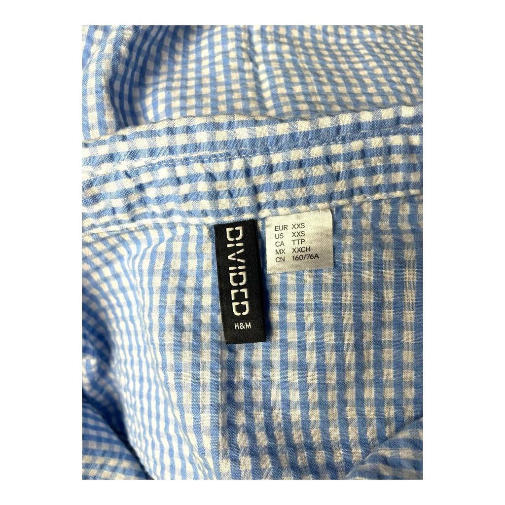 Divided Blue Gingham Shirt Oversized Women’s UK Size XXS