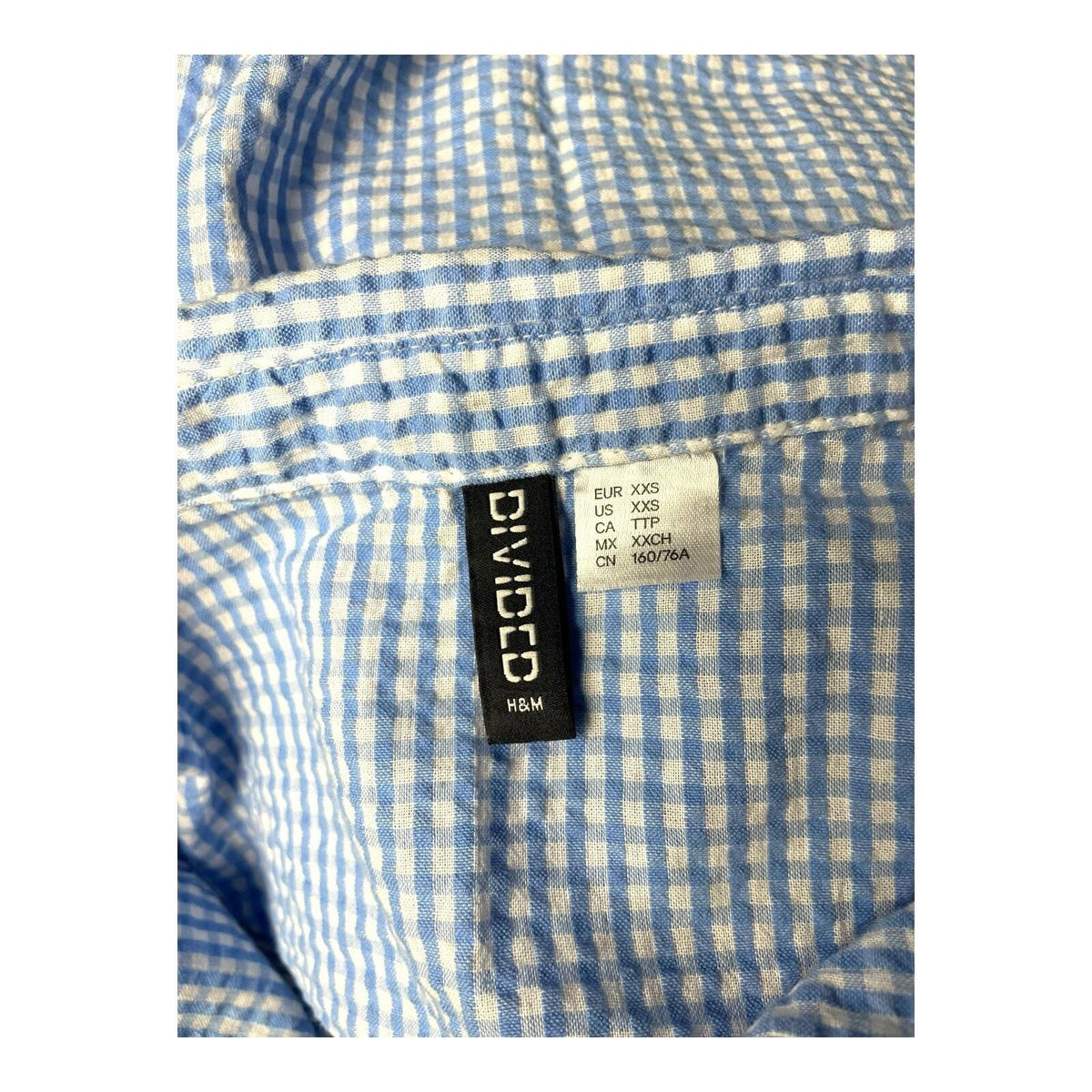 Divided Blue Gingham Shirt Oversized Women’s UK Size XXS