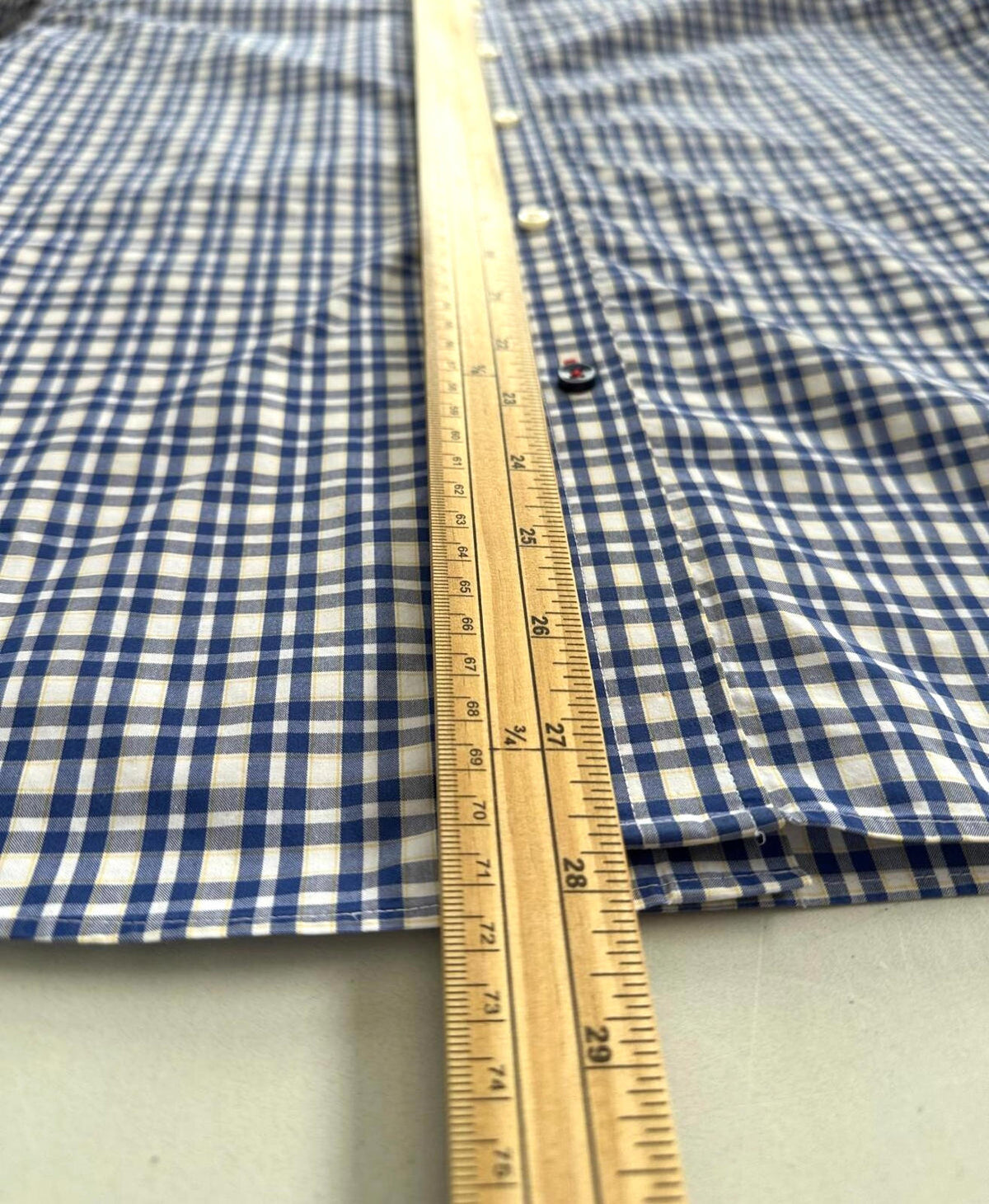 Tommy Hilfiger Shirt Men's UK Size M Blue Check Long Sleeve Pockets
