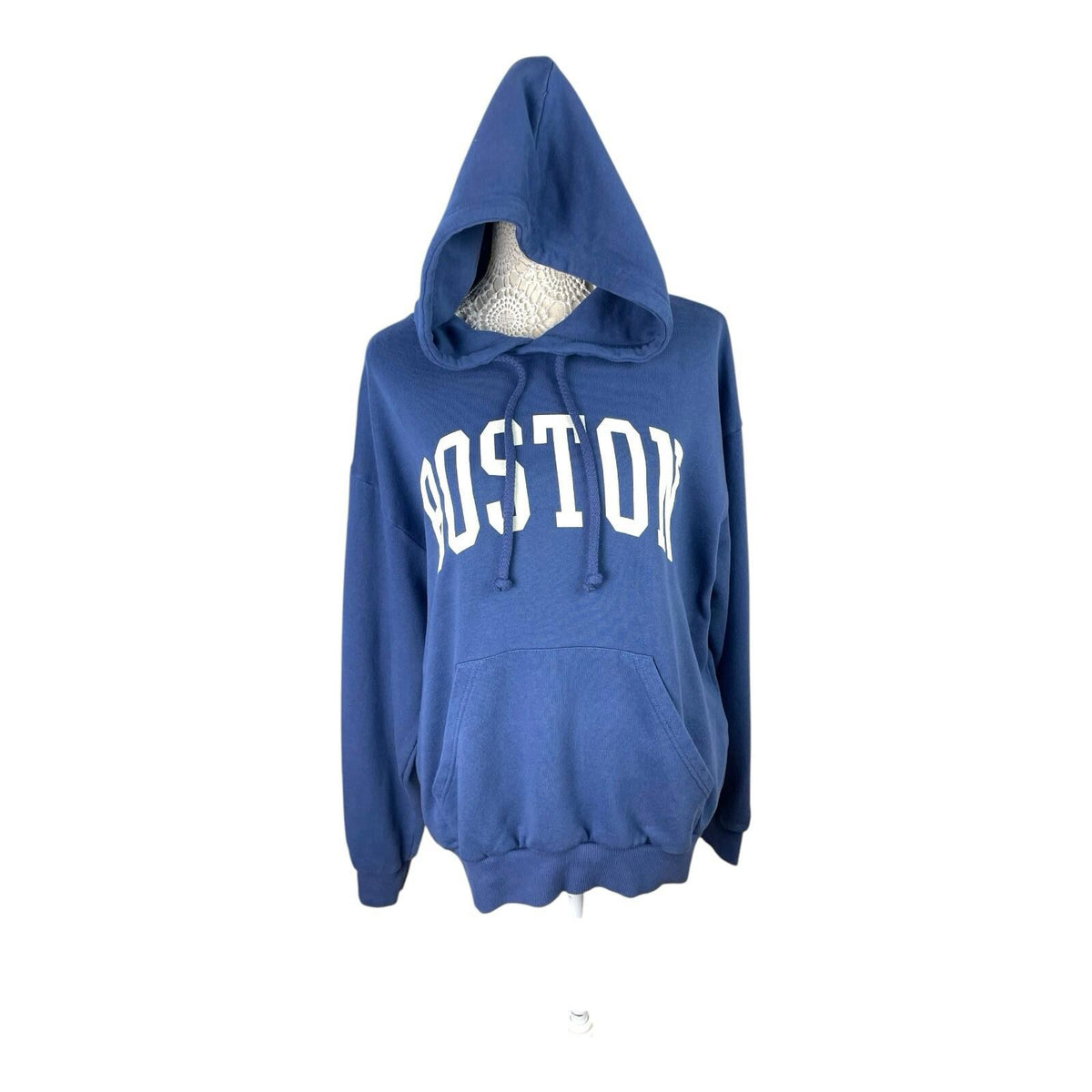 Pull&Bear Pacific Republic Navy Blue Boston Hoodie Oversized Women's UK Size XS