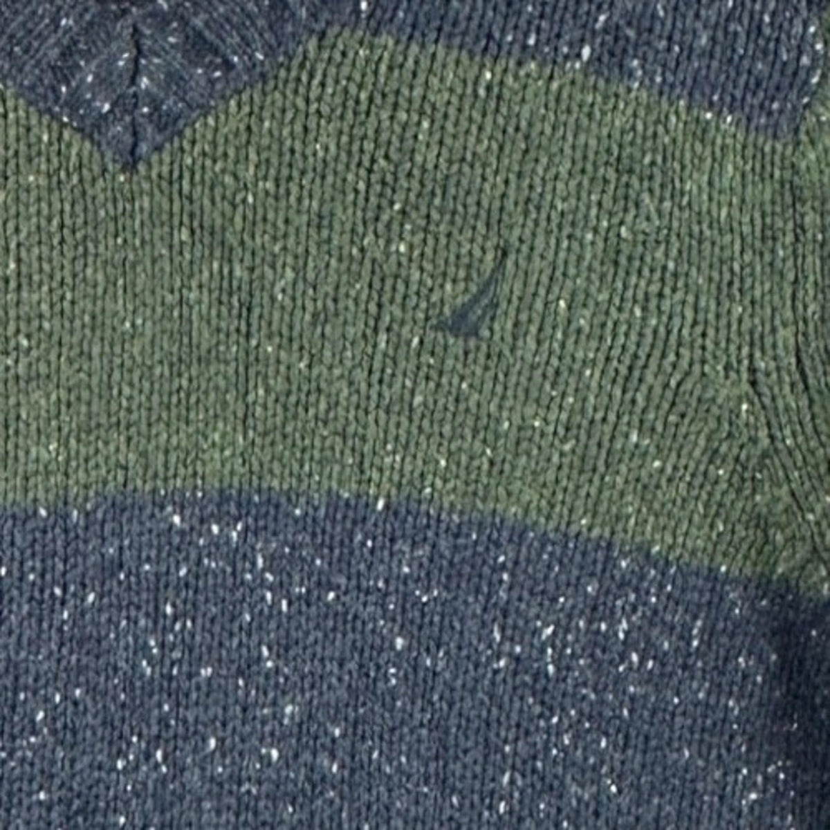 Nautica Chunky Knit Jumper Men's UK Size M Navy Blue Long Sleeve Easy Care V-Neck