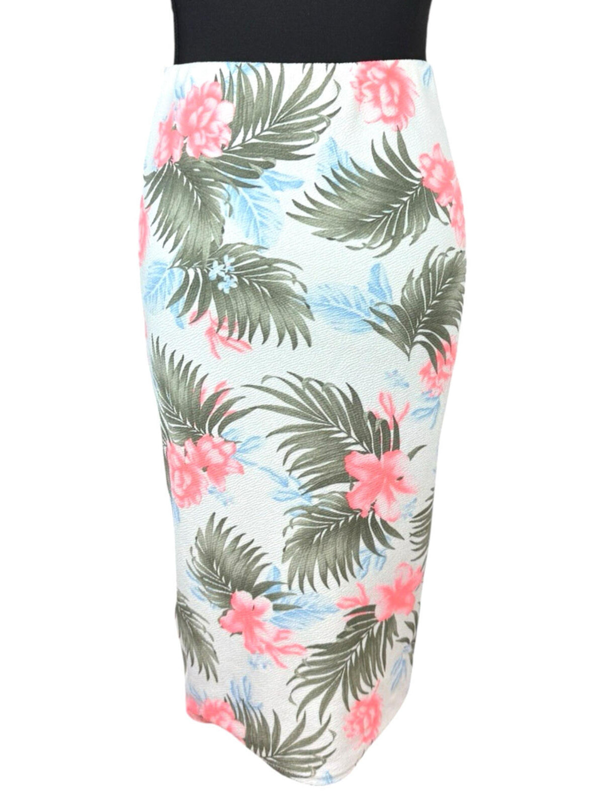 New Look Pencil Skirt Women's UK Size 10 High Waist Stretch Tropical Print