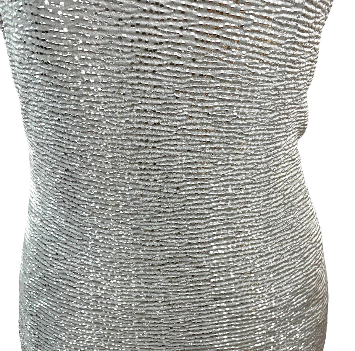 Manor Bodycon Midi Dress Silver Metallic Effect Strapless Women’s UK Size 8