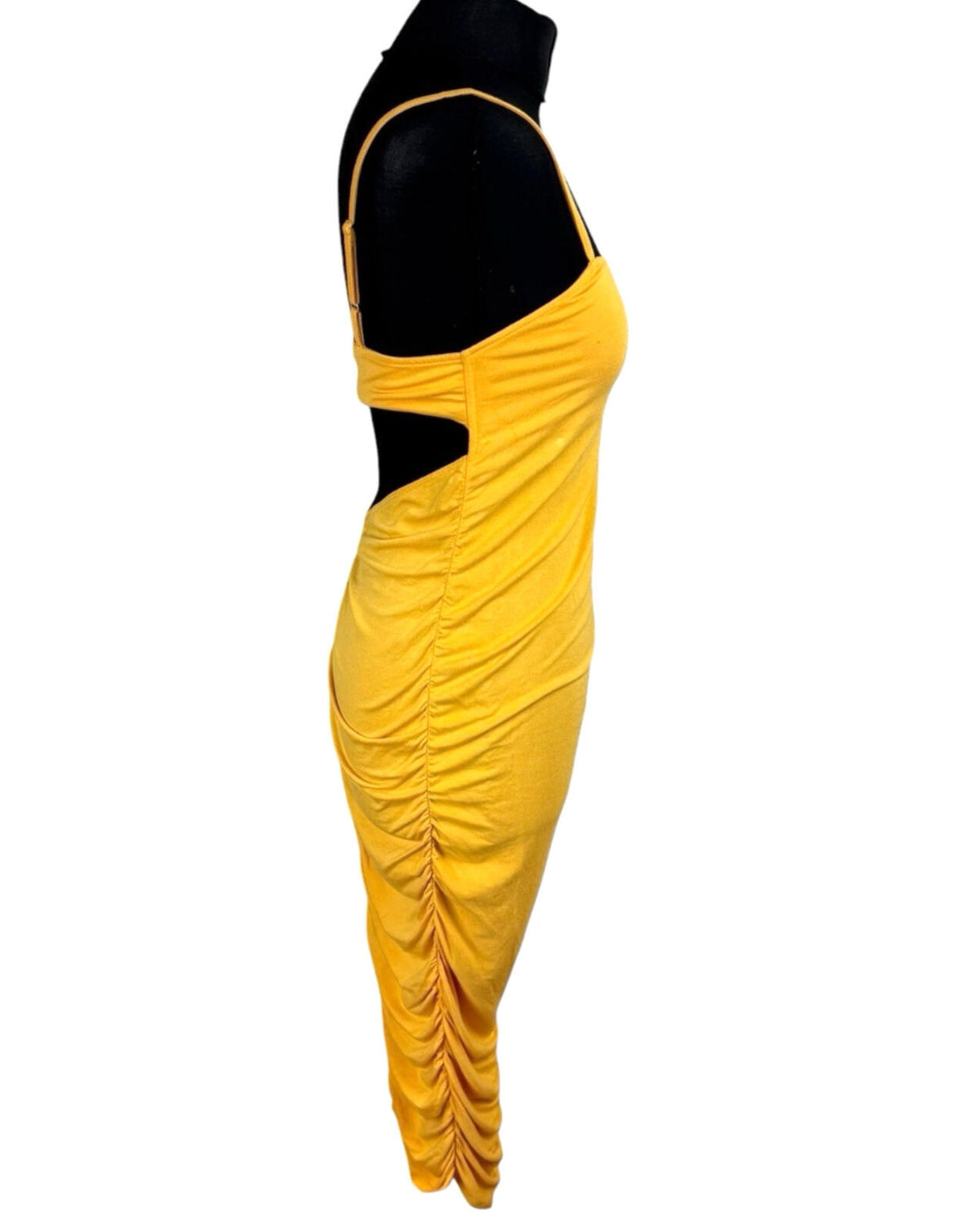 ASOS Maternity Bodycon Dress Women’s UK Size 10 Square Neck Ruched Yellow